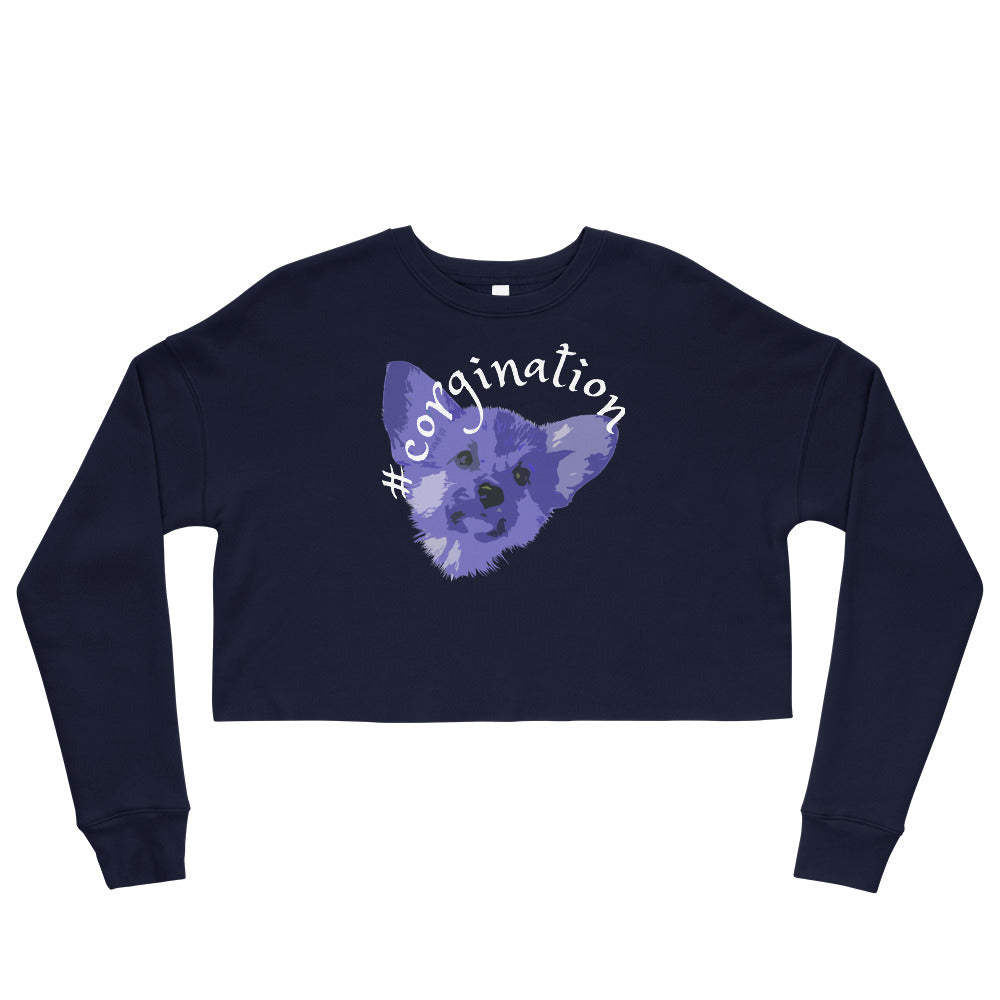 Gift for dog lovers. #corgination cropped sweatshirt for girls. Streetwear for women WickedYo.